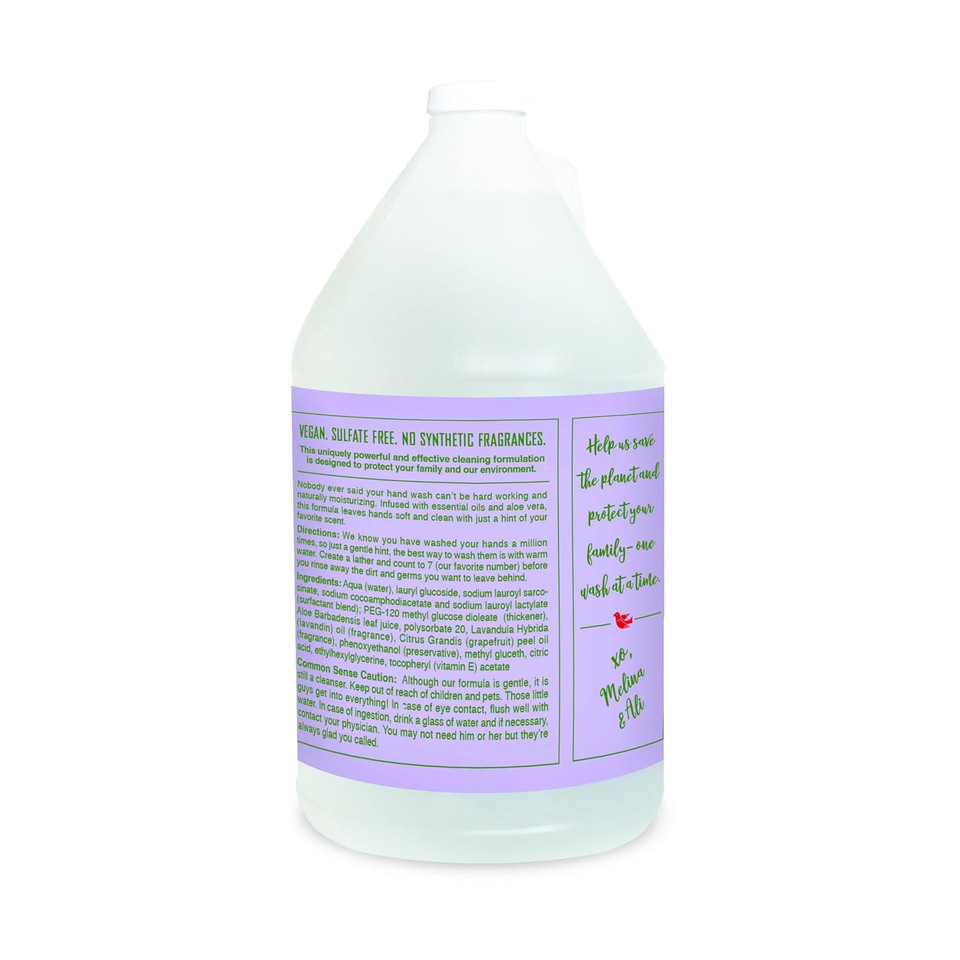 Rebel Green Liquid Hand Soap - Moisturizing Natural Bathroom & Kitchen Liquid Soap - Gentle Household Hand Wash With Fresh Lavender & Grapefruit Scent - (1 Gallon Refill Bottle)