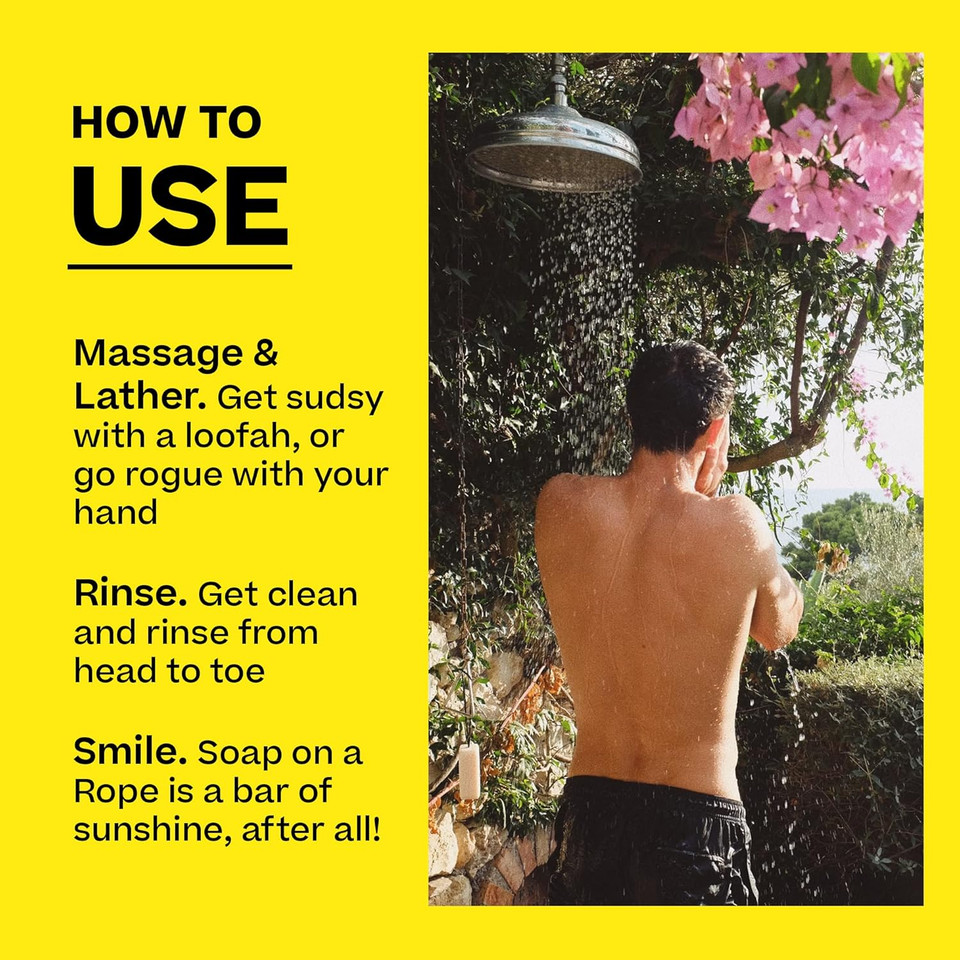 Byrd Hydrating Soap On A Rope  Daily Cleansing Face And Body Bar, With Shea Butter, Aloe Vera Gel And Sea Salt, 9 Oz