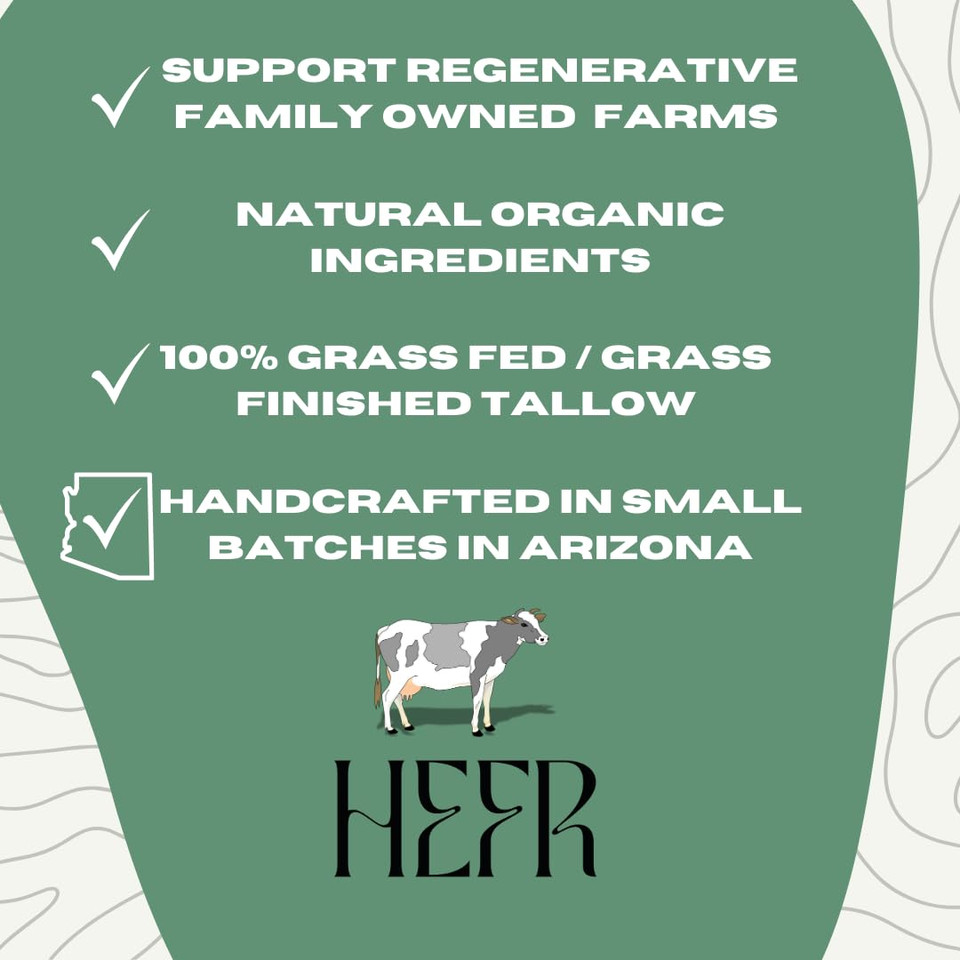 100% Grass Fed Beef Tallow For Skin Care, All-Natural Face And Body Whipped Beef Tallow Moisturizer, Organic Beef Tallow Moisturizer For Skin, Face And Body Lotion - (Living Lavandula) 4 Oz