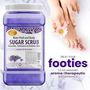 Spa Redi  Sugar Body Scrub, Lavender And Wildflower, 128 Oz Exfoliating, Moisturizing, Hydrating And Nourishing, Glow, Polish, Smooth And Fresh Skin - Body Exfoliator