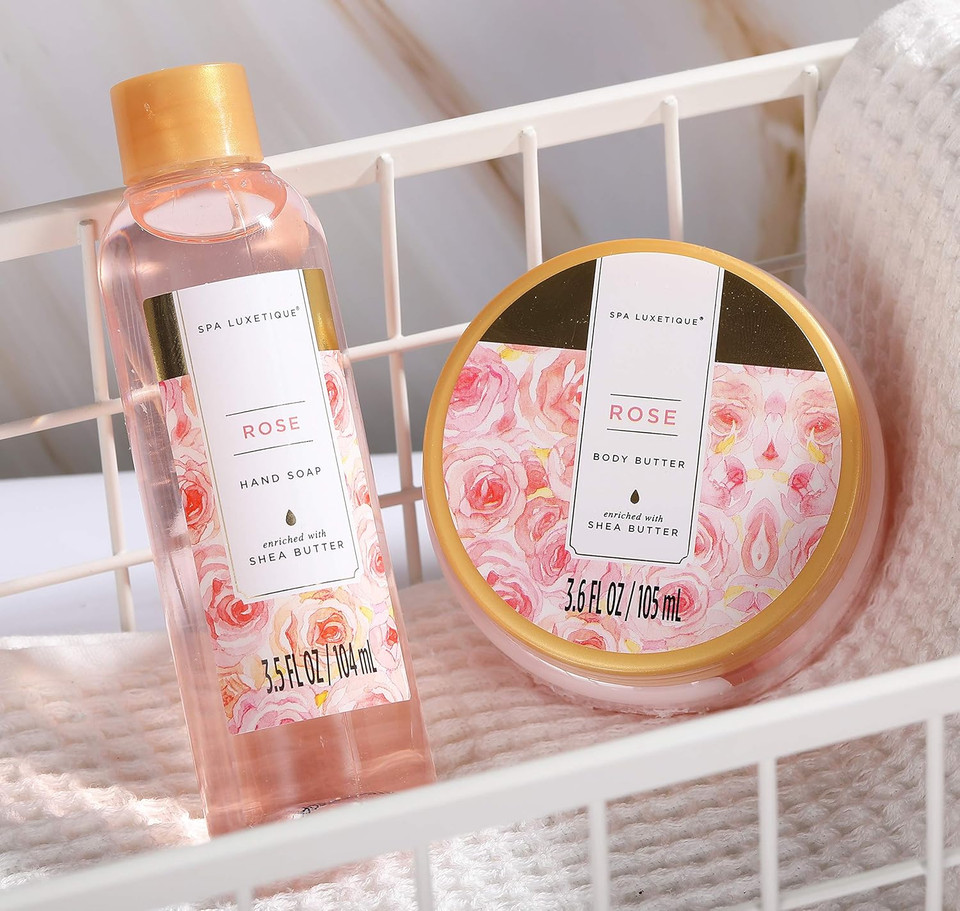 Spa Luxetique Bath Gift Sets For Women Lavender Body Care Baskets - 10 Pcs Relaxing Holiday Birthday Mothers Day Gifts For Her