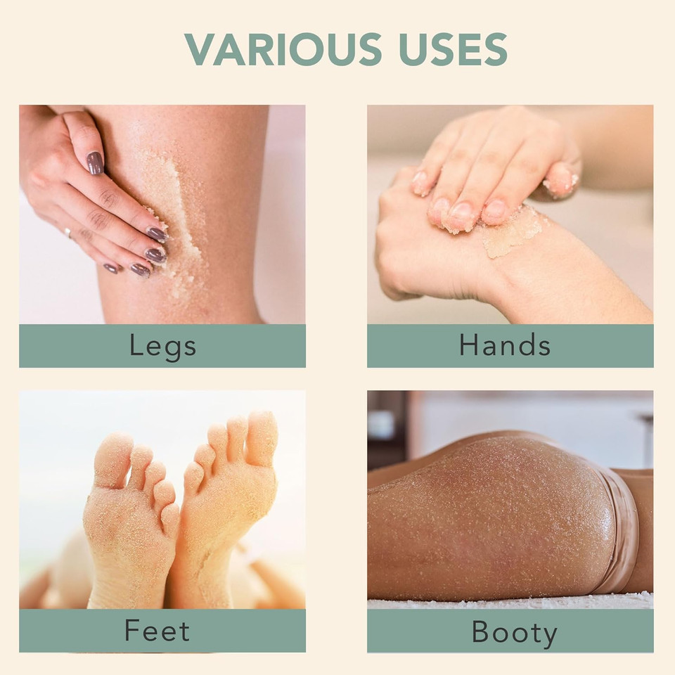 Organic Vanilla Coconut Body Scrub - Usa Made Sugar Scrub With Natural Ingredients, Moisturizing Body & Foot Exfoliator For Dry And Sensitive Skin, Removes Dead Skin Cells & Reduces Ingrown Hair