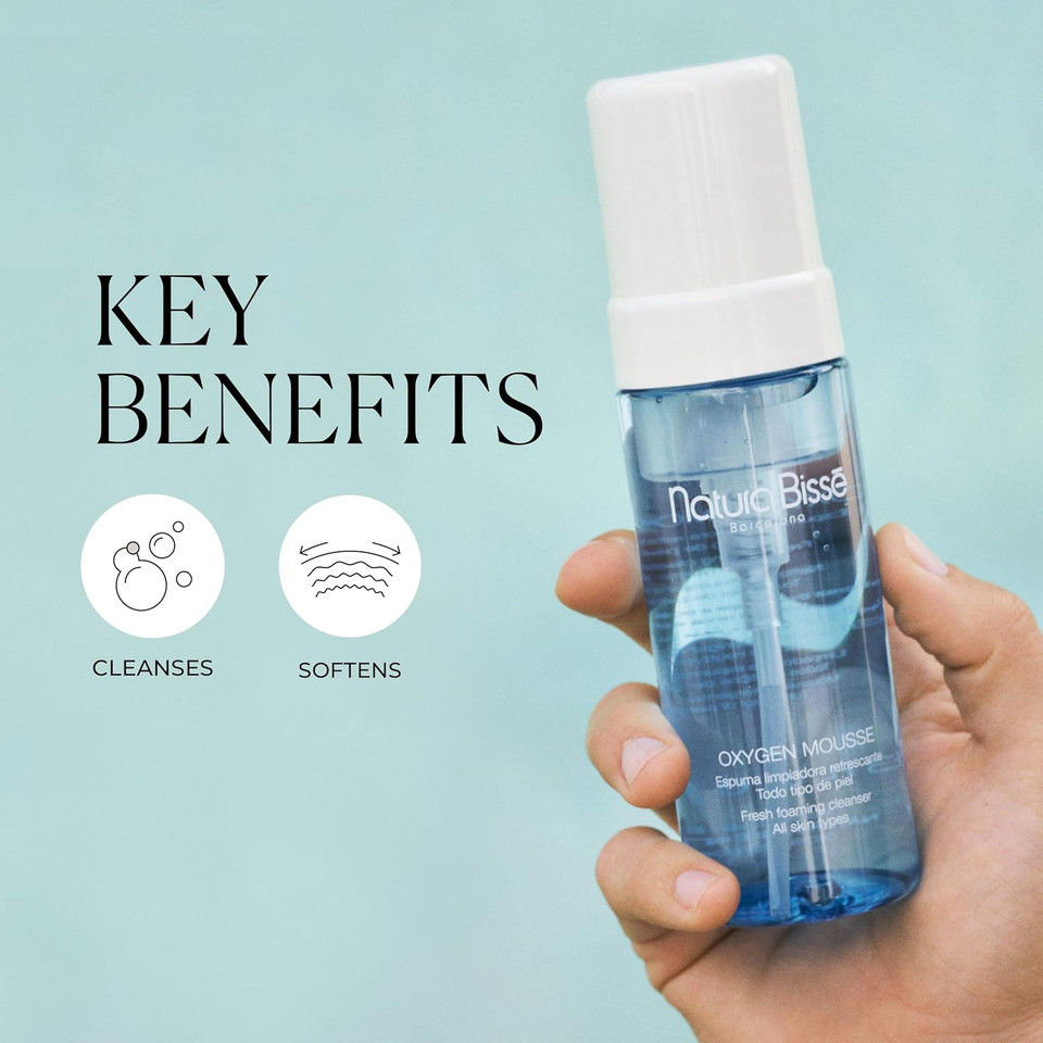 Natura Bissé Oxygen Mousse | Fresh Foaming Cleanser | Cleanses, Mattifies & Unclogs Pores | For All Skin Types, 5.3 Oz