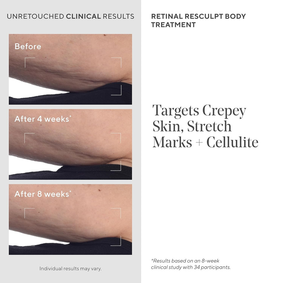 Retinal Resculpt Body Treatment - Retinal Body Cream To Target Cellulite And Stretch Marks - Lifts, Firms, And Tightens Sagging, Crepey Skin, 5.0 Fl Oz Retinal Resculpt Body Treatment - Retinal Body Cream To Target Cellulite And Stretch Marks - Lifts, Firms, And Tightens Sagging, Crepey Skin, 5.0 Fl Oz