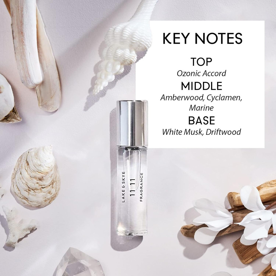 Lake & Skye 11 11 Rollerball Fragrance Oil, 0.33 Fl Oz (10 Ml) - Sheer, Uplifting Scent