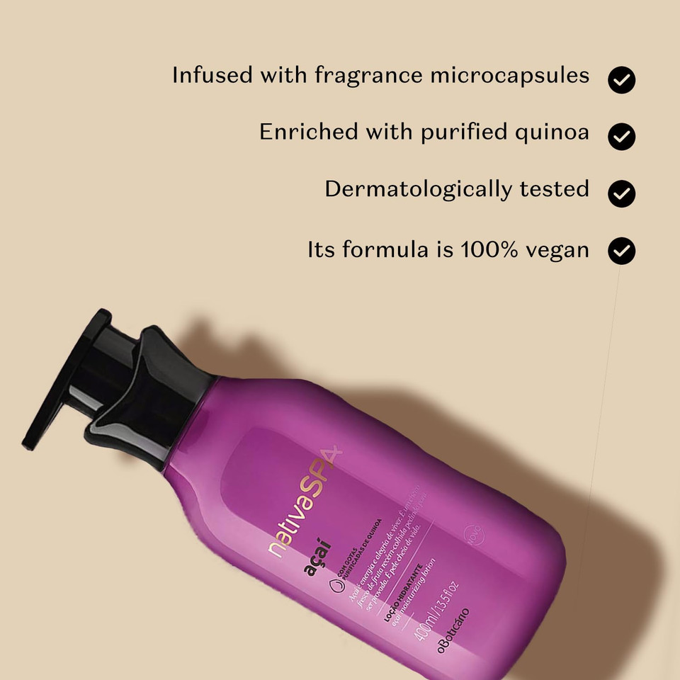 Nativa Spa Shea Moisturizing Body Lotion, Fragranced Skin Moisturizer With Purified Quinoa Drops, 13.5 Ounce