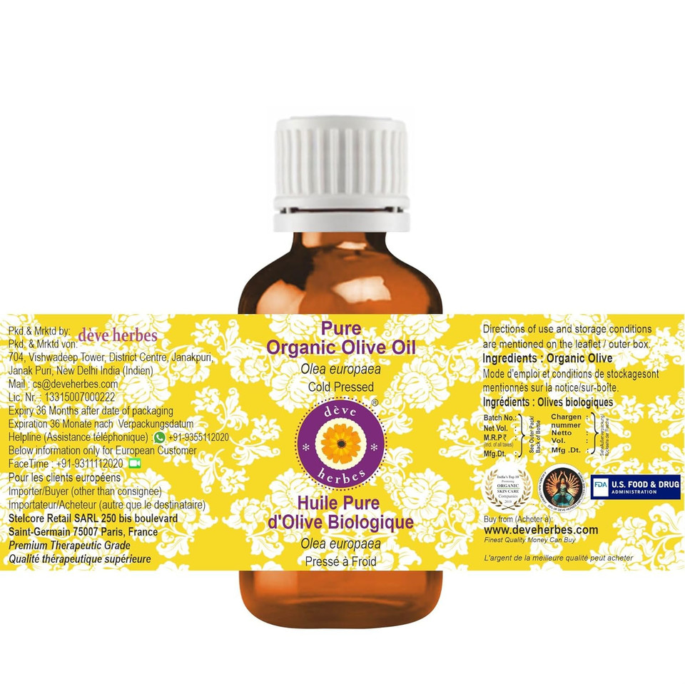 Dève Herbes Pure Organic Moringa Oil (Moringa Oleifera) Cold Pressed 30Ml (1 Oz)