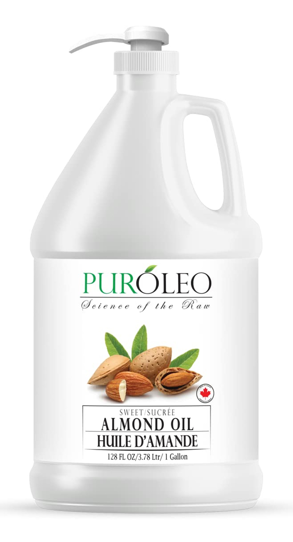 Puroleo Sweet Almond Oil 64 Fl Oz/1900 Ml 100% Natural And Pure | Moisturizer & Carrier Oil | Beauty & Diy Blends, Massage Oil, Body Oil, Hair Oil And Baby Oil | Made From Almonds Raw
