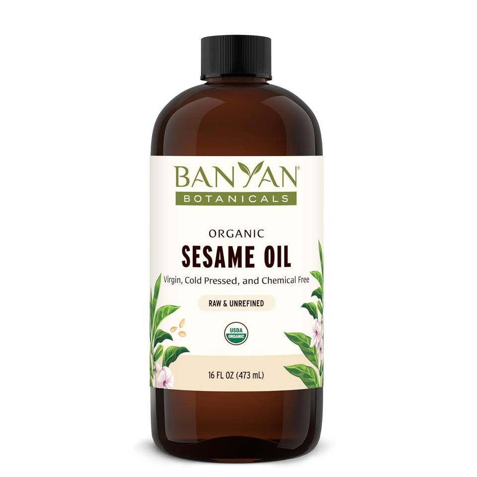 Banyan Botanicals Sesame Oil  Organic & Unrefined Ayurvedic Oil For Skin, Hair, Oil Pulling & More  Multiple Sizes  128Oz.  Non Gmo Sustainably Sourced Vegan