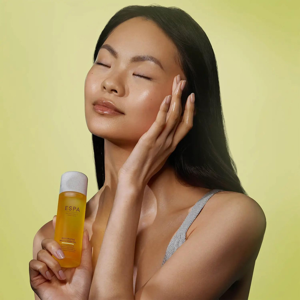 Espa | Restorative Bath & Body Oil | Magnesium & Ashwagandha | Rose Geranium, Orange, Lavender & Palmarosa | Menopause Friendly