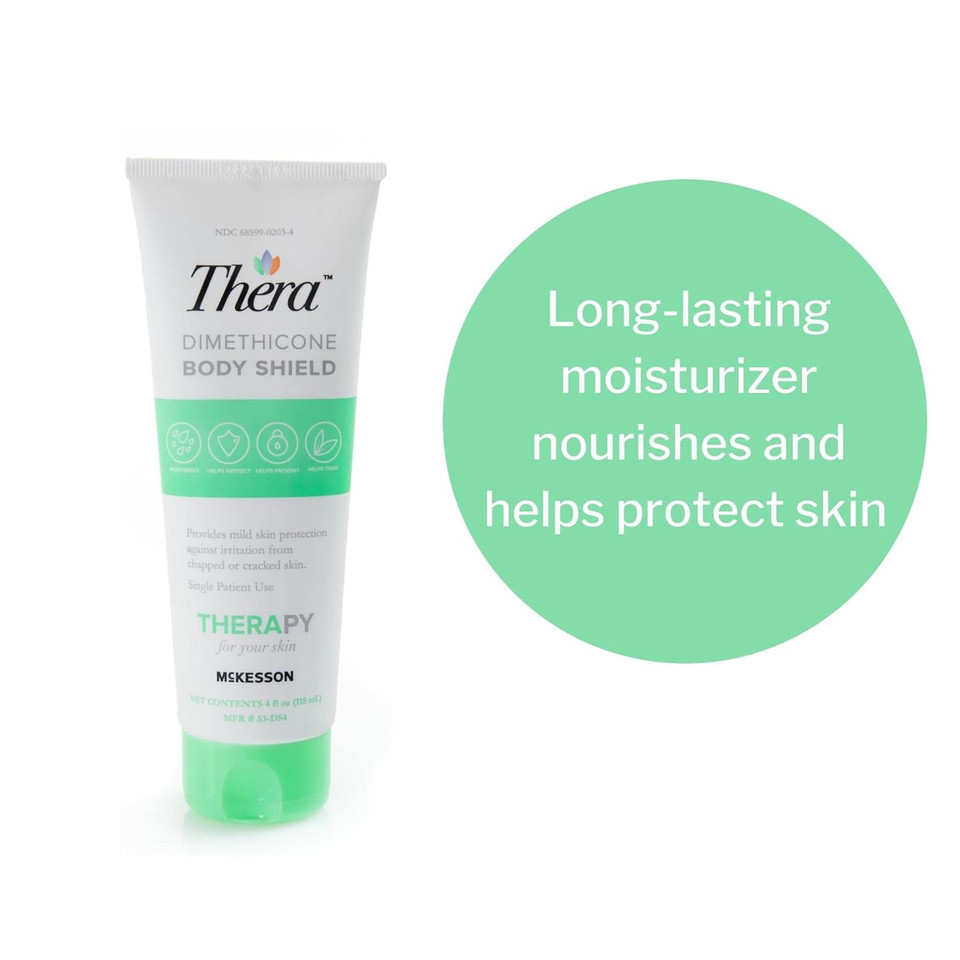 Mckesson'S Thera Dimethicone Body Shield Barrier Cream - Incontinence Skin Protectant Ointment, Diaper Rash, Scented - 4 Oz, 1 Count