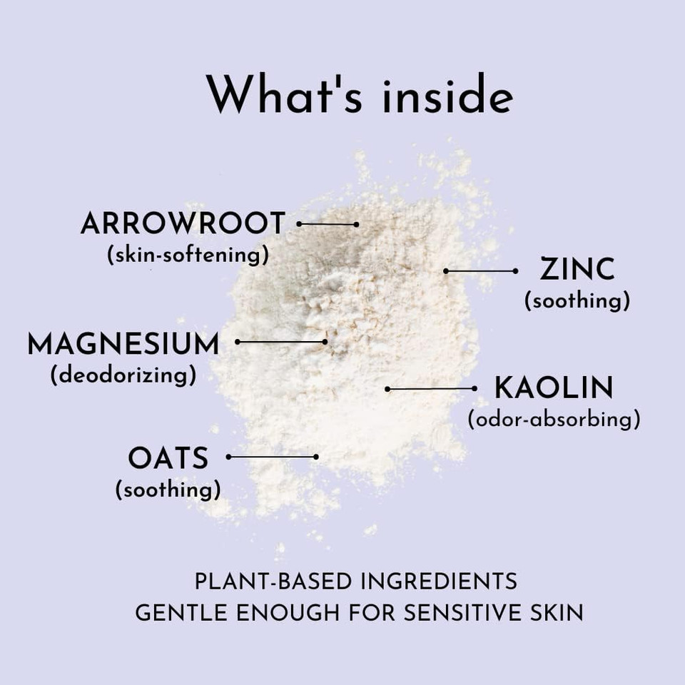 Vanilla Talc-Free Dusting Powder With Arrowroot, Oats, Zinc & Magnesium - Soothing Body Powder For Women, Chafing & Deodorizing, Baby Powder Alternative, Foot & Shoe Freshener