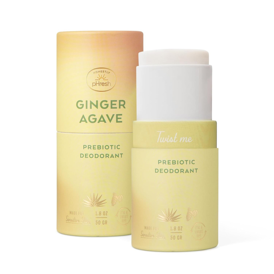Honestly Phresh Twist-Up Deodorant | Baking Soda-Free, Prebiotic Formula | Aluminum-Free, Non-Irritating Deodorant Stick | All-Natural, Whole-Body Application | Glides On Clear - Ginger Agave