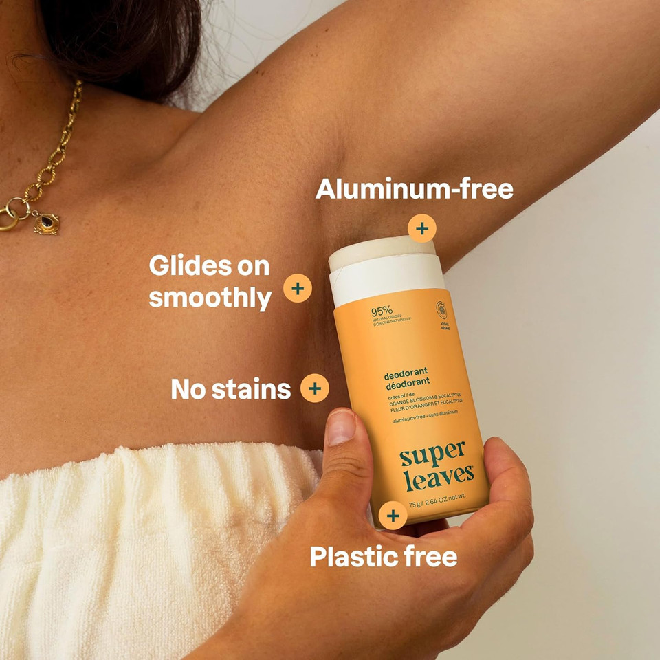 Attitude Plastic-Free Natural Deodorant, Aluminum-Free, Baking Soda Formula, Ewg Verified, Vegan, Long-Lasting Odor Protection, Pear & Amber, 2.64 Oz