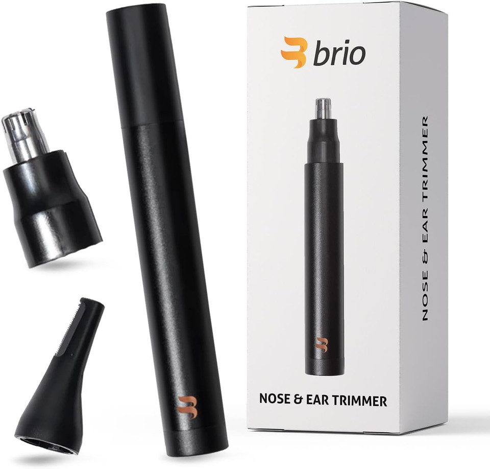 Brio Nose Hair Trimmer For Men & Women, Comfortable Eyebrow Trimmer With Sleek Design, Ear Hair Trimmer Equipped With A 2 - Edge Rotary & Linear Blade