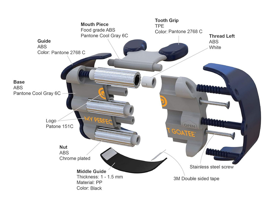 My Perfect Goatee® Shaving Template - Create A Perfectly Shaped Goatee Every Time - Adjustable Reduces Shaving Time - Shape Goatee And Circle Bead (Version 1.1)