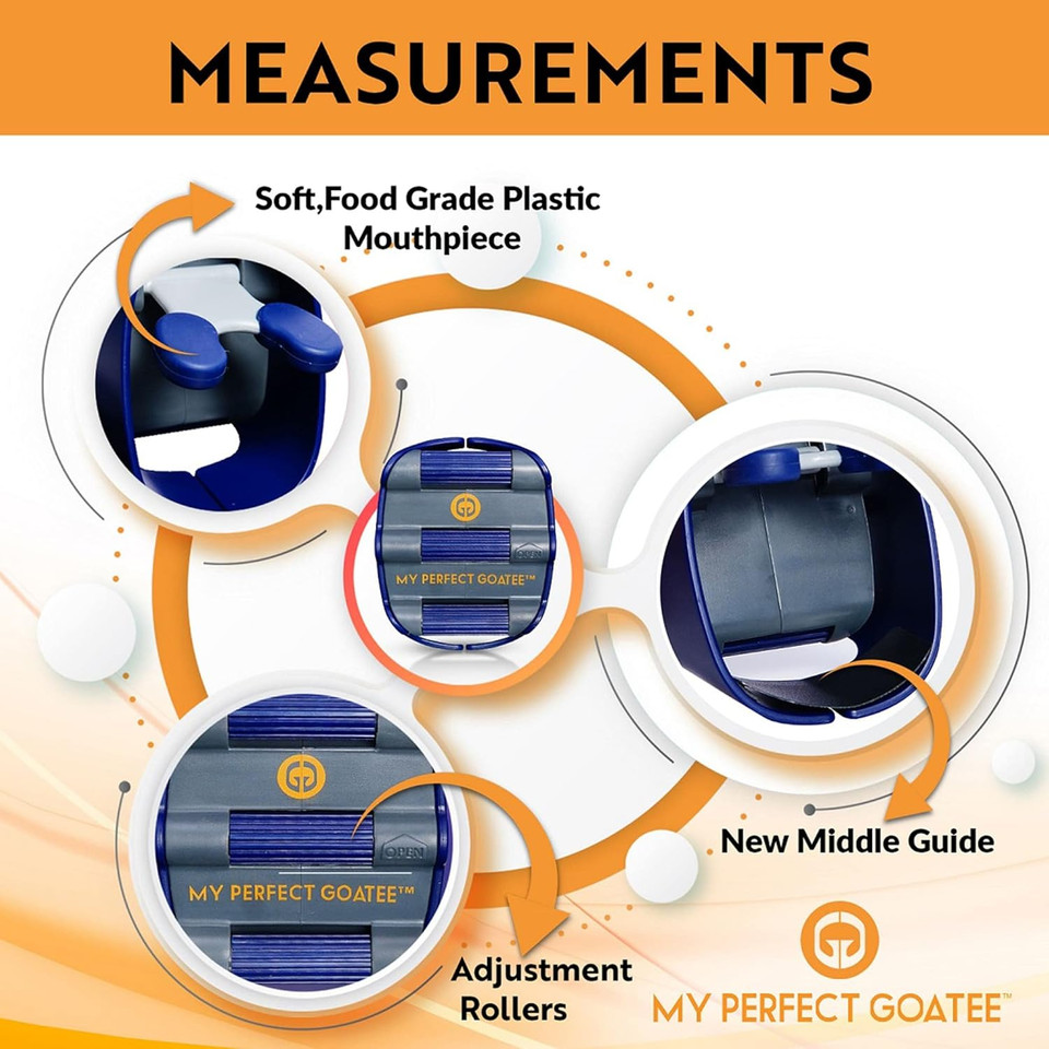My Perfect Goatee® Shaving Template - Create A Perfectly Shaped Goatee Every Time - Adjustable Reduces Shaving Time - Shape Goatee And Circle Bead (Version 1.1)