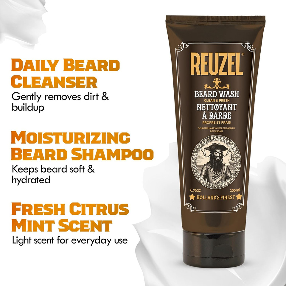 Reuzel Clean & Fresh Beard Serum, Hydrating, Non-Comedogenic, Natural, Non-Greasy Finish, For All Skin Types