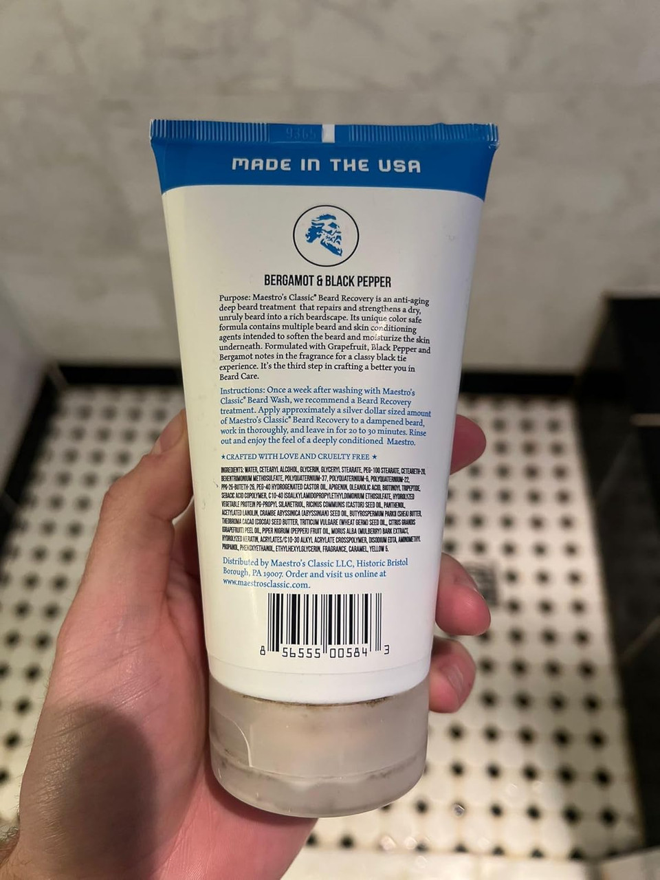 Maestro'S Classic Beard Recovery Tube  Mark Of A Man Blend | Moisturizer & Conditioner For Men | Hydrates, Softens & Restores | For All Beard & Hair Types, 8 Ounce