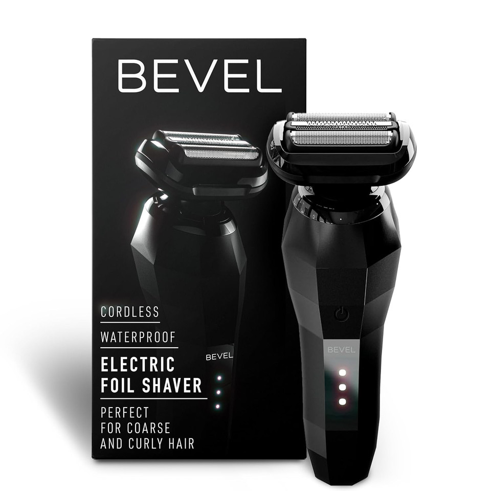Bevel Electric Shaver For Men, Electric Foil Shaver, Wet And Dry Electric Razor, Waterproof, Fast Charging, Cordless Rechargeable, Black