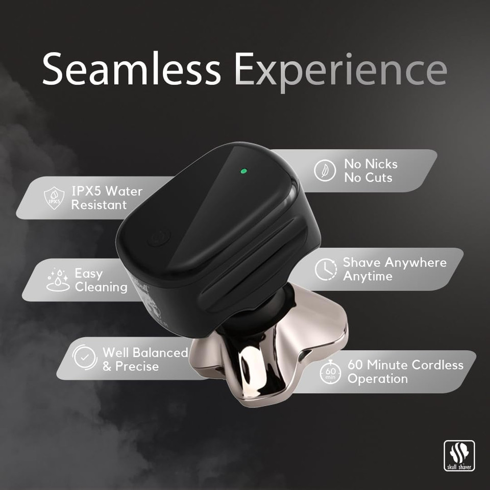 Skull Shaver Pitbull Silver Pro: Electric Head Shaver For Men, Wet & Dry Bald Head Shaver With Ergonomic Design - Perfect Grooming For Men