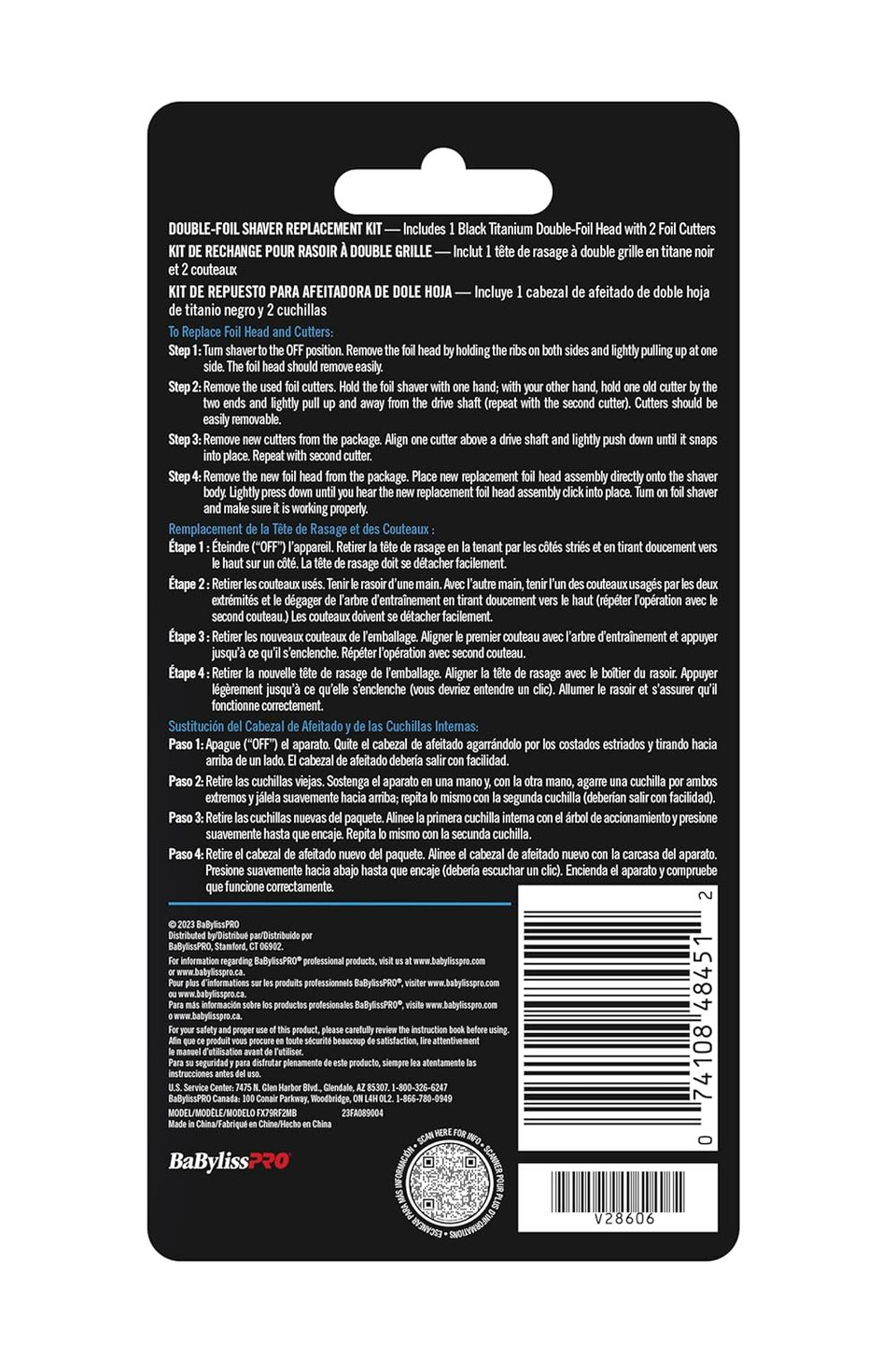 Babylisspro Fxone Double Foil Shaver Replacement Foil And Cutter