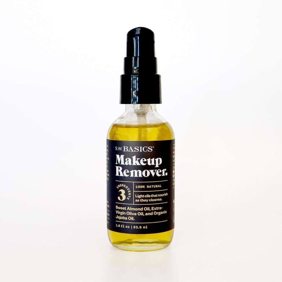 S.W. Basics Makeup Remover With Organic Sweet Almond, Olive & Jojoba Oils, 2 Oz