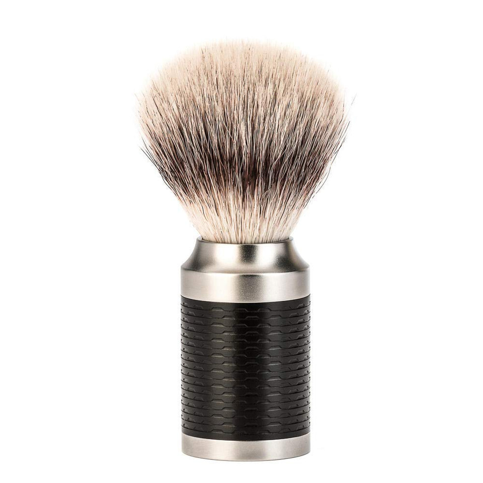 Mühle Rocca Stainless Steel Black Silvertip Fibre Shaving Brush
