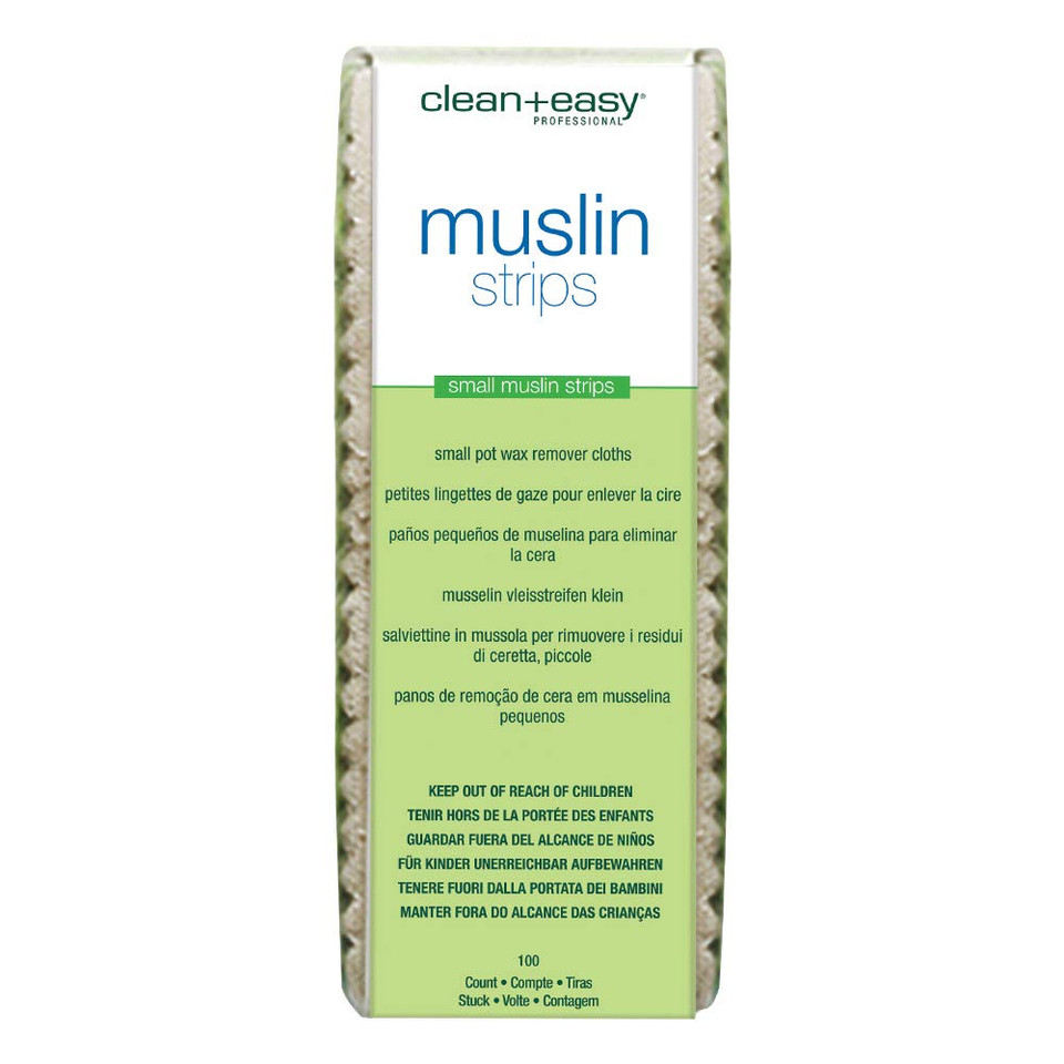 Clean + Easy Small Muslin Wax Strips  Pre-Cut Facial Waxing Strips For Upper Lip, Eyebrows, Chin & Small Areas, 100 Count