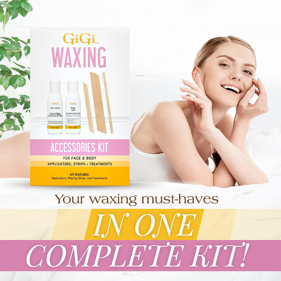 Gigi Brazilian Bikini Wax Microwave Kit - Hard Wax For Sensitive Skin, Face & Body Hair Removal, No Strips Needed, Easy At-Home Waxing Kit