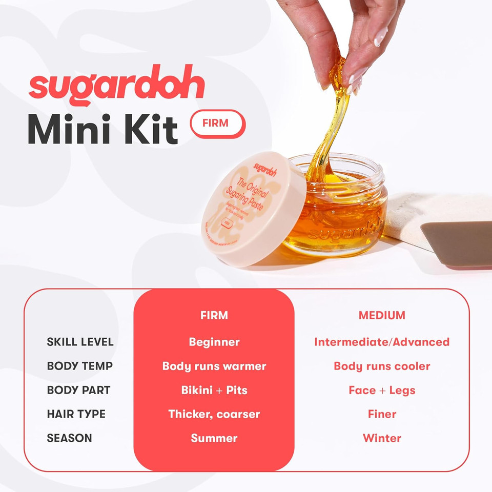 Sugar Waxing Kit For Women As Seen On Shark Tank (Mini Kit Firm) Face, Arms, & Legs, Sugar Wax Hair Removal- Sugaring Tiktok Viral Products- Bikini Wax Kit For Women - Sugaring Kit