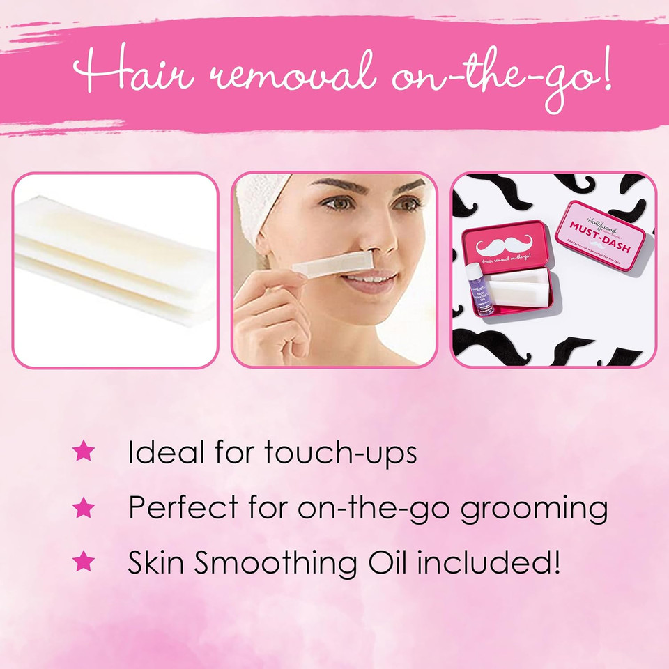 Hollywood Fashion Secrets Must Dash Pre-Waxed Strips, Quick & Efficient Hair Removal, 12 Strips