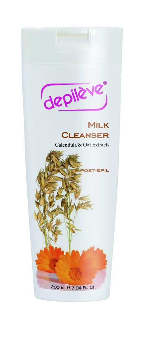 Depileve Milk Cleanser - Post Wax Emulsion, Removes Wax Residue, Moisturizes Skin, Enriched With Calendula And Oat Extracts - 7 Oz