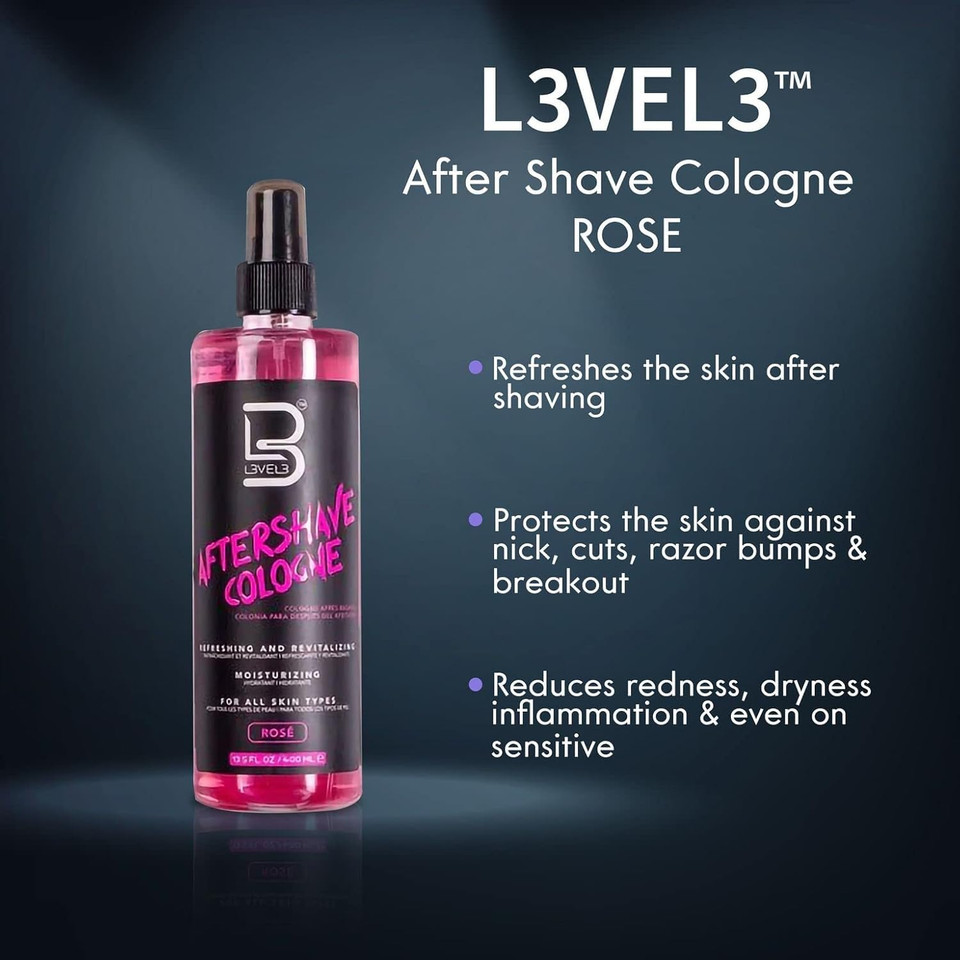 L3 Level 3 After Shave Spray Cologne - Softens Skin - Refreshes And Relieves Face And Skin - Moisturizing Formula Level Three After Shaving