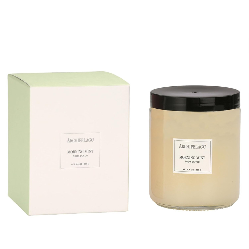 Archipelago Botanicals Morning Mint Body Scrub, Exfoliating Body Scrub For Rejuvenated, Smooth And Glowing Skin, Made With Natural Ingredients, Blended With Wild Mint (9.4 Oz)