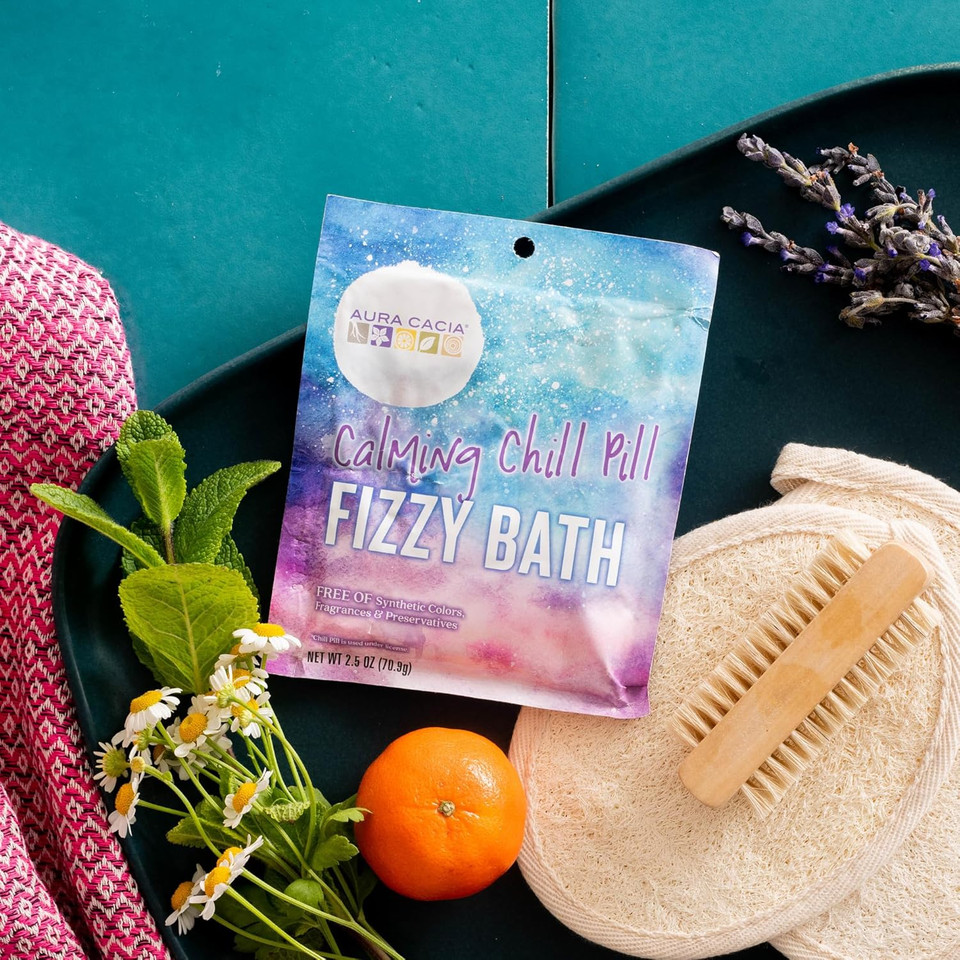 Aura Cacia Calming Chill Pill Fizzy Bath 2.5Oz
