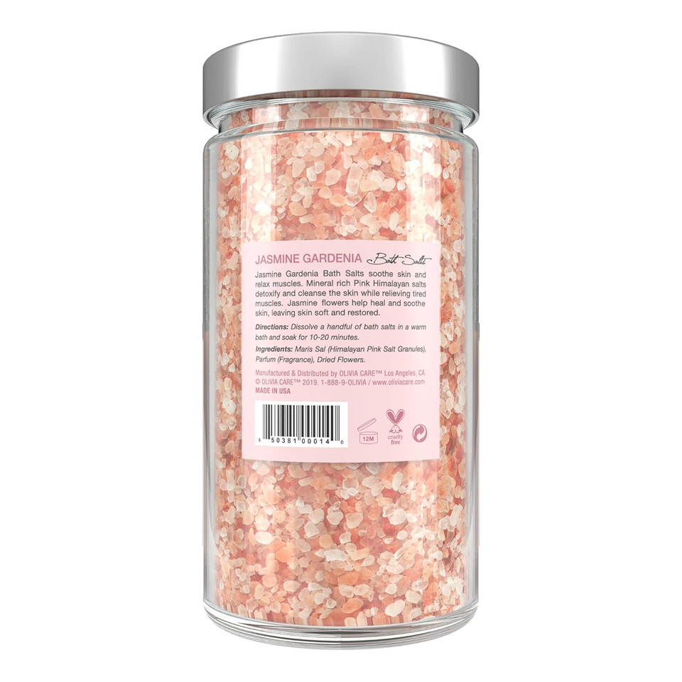 Olivia Care Pink Himalayan Bath Salts With French Rose - Relieves & Relax Muscles. Exfoliate, Heal, Rejuvenate, Cleansing & Soothes Skin | Made With Natural Ingredients. Fresh Fragrance - 12 Oz