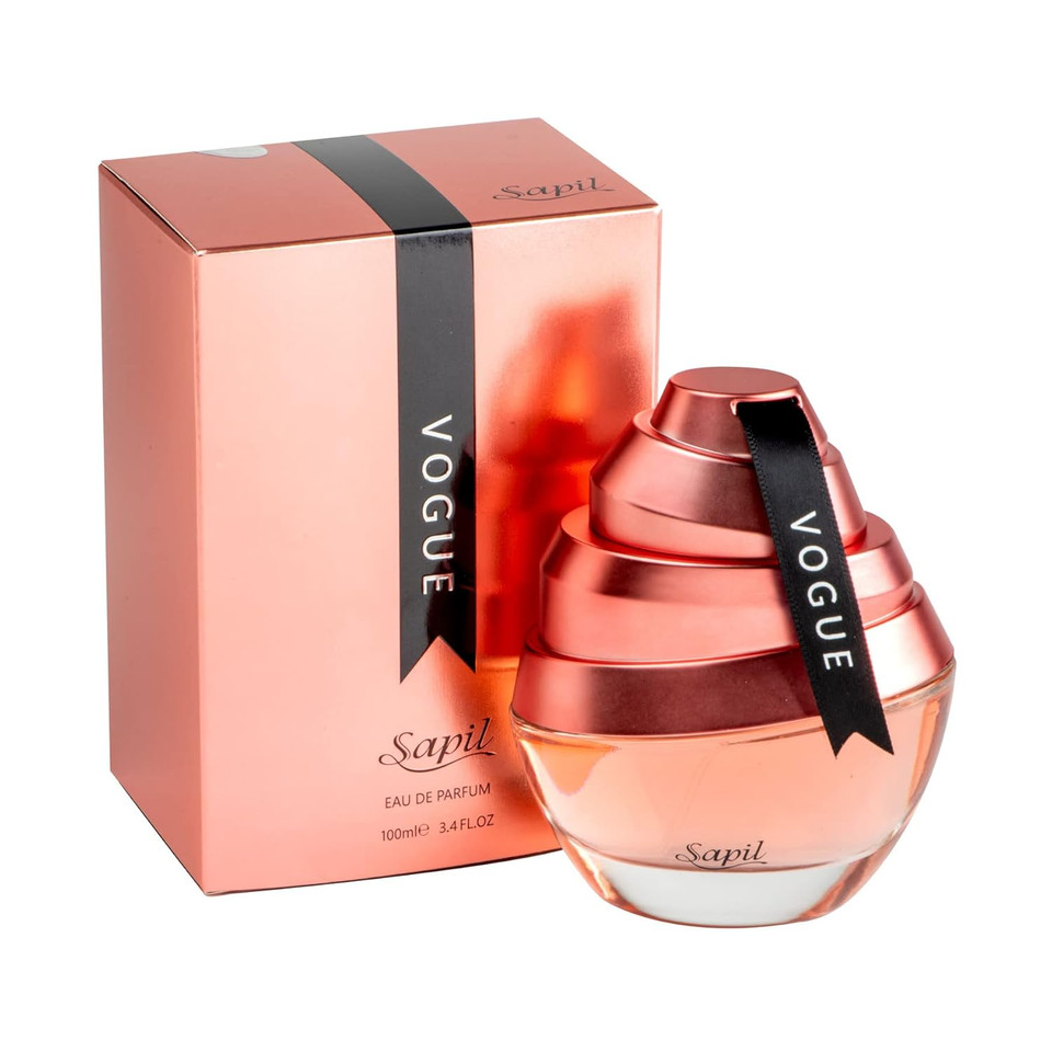 Sapil Vogue Eau De Parfum For Women  Long-Lasting Amber Floral Perfume With Almond, Coffee, Jasmine & Vanilla 3.4 Oz (100Ml)Dubai Fragrance For WomenElegant & Uplifting Scent For Special Occasions