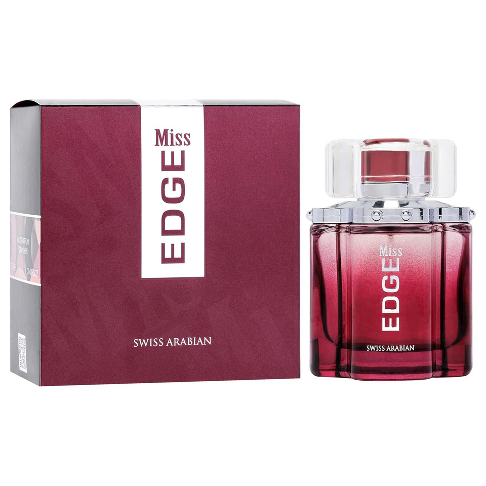 Swiss Arabian Miss Edge - Luxury Products From Dubai - Long Lasting, Addictive Personal Edp Spray Fragrance - Seductive Signature Aroma - 3.4 Oz