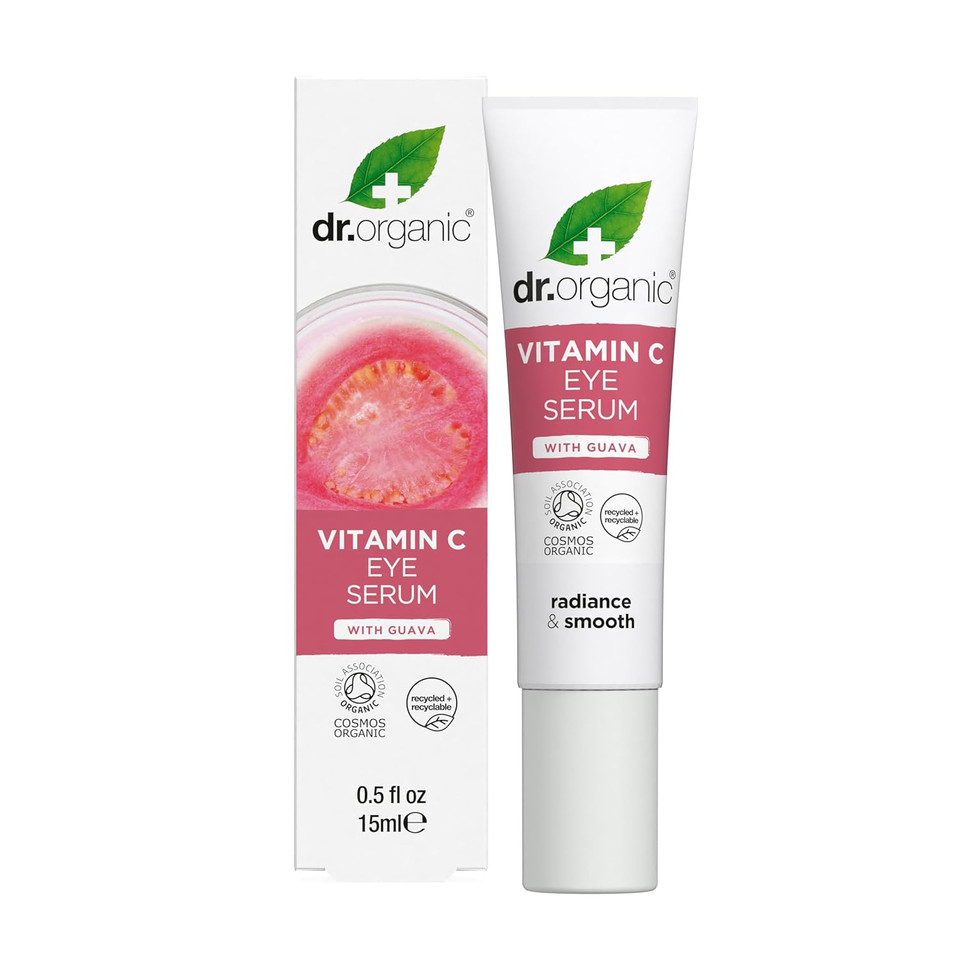 Dr. Organic Vitamin C Eye Serum | Brightening & Illuminating For Dull Under Eyes, Vegan, Natural, Cruelty-Free, Paraben & Sls-Free, Certified Organic, 15 Ml / 0.5