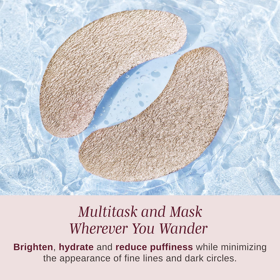 Wander Beauty Baggage Claim - Rose Gold Foil Under Eye Patches For Dark Circles And Puffiness - Under Eye Mask Depuffs & Firms - Brightening Eye Mask For Under Eye Bags (6 Pairs)