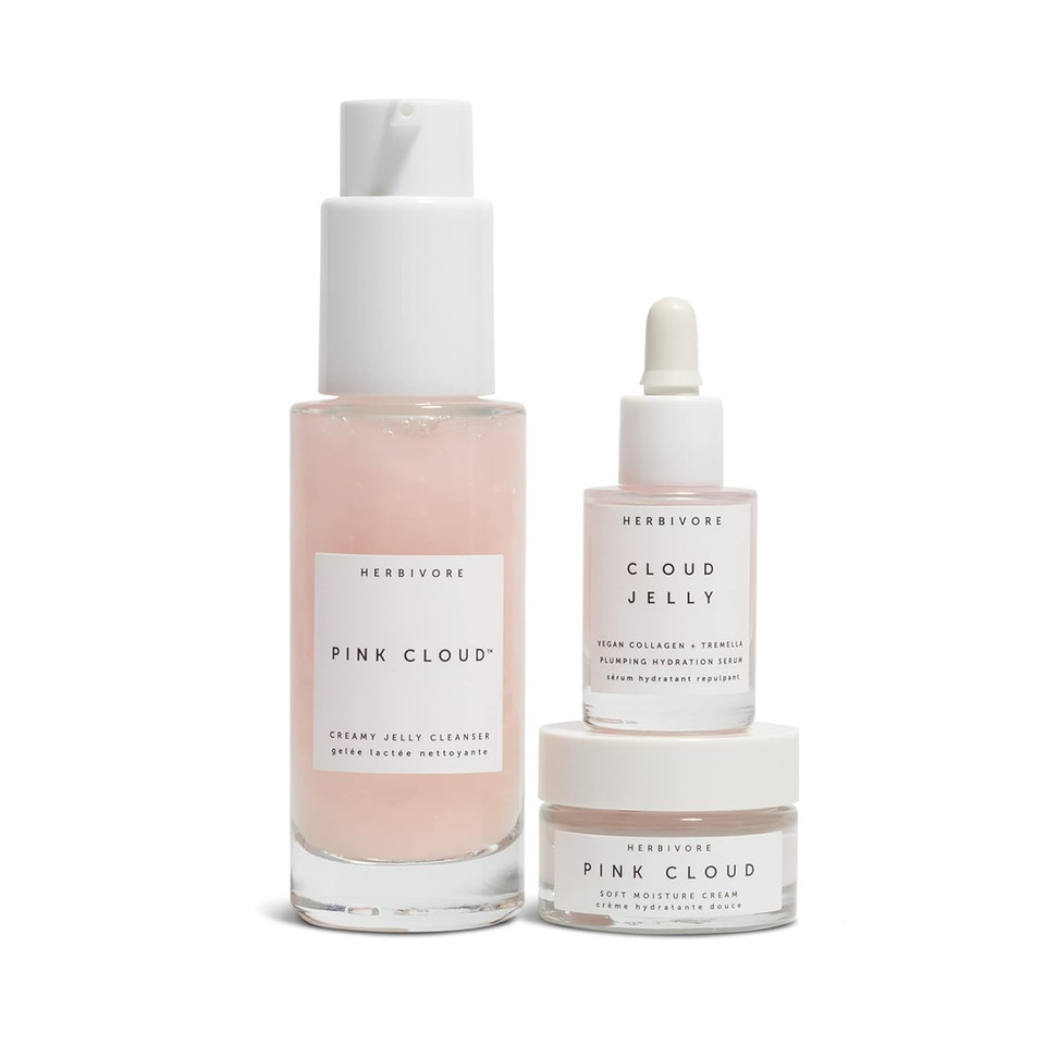 Herbivore Pink Cloud Creamy Jelly Cleanser | Hydrating Face Wash With Rosewater, Squalane + Tremella Mushroom, Gently Cleanses + Removes Makeup, Vegan, Plant-Based, Cruelty-Free