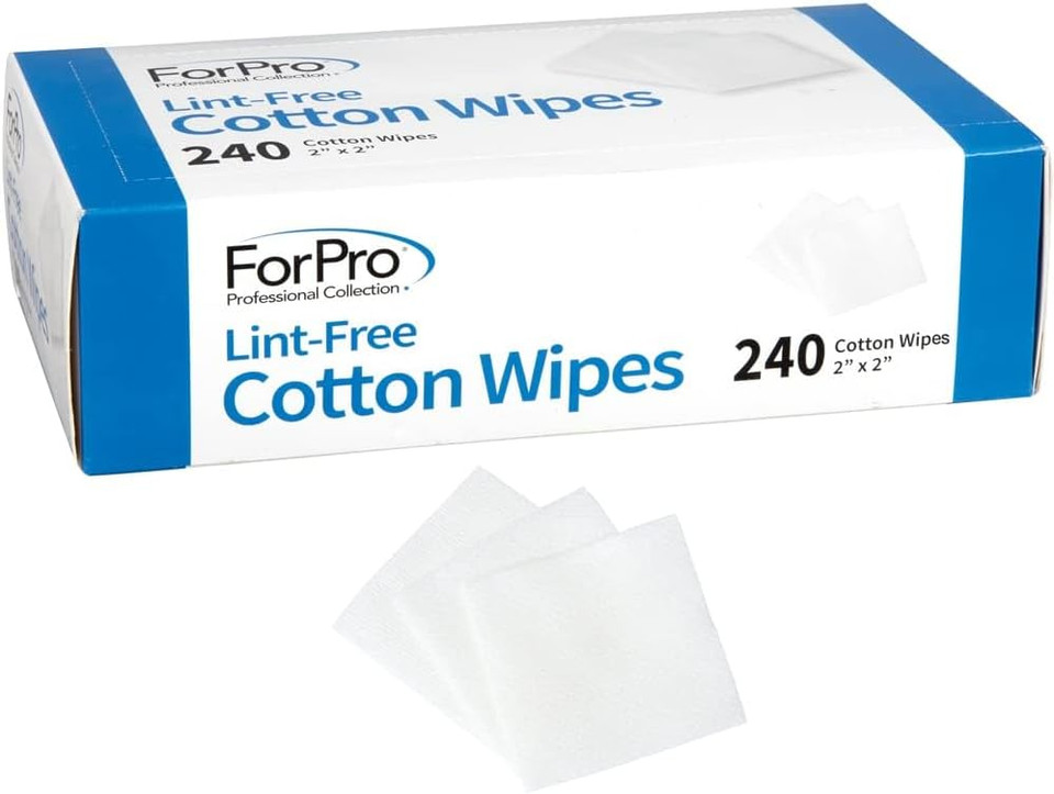 Forpro Professional Collection Lint-Free Cotton Wipes, 100% Pure Cotton Gauze, 2" X 2", White, 240-Count