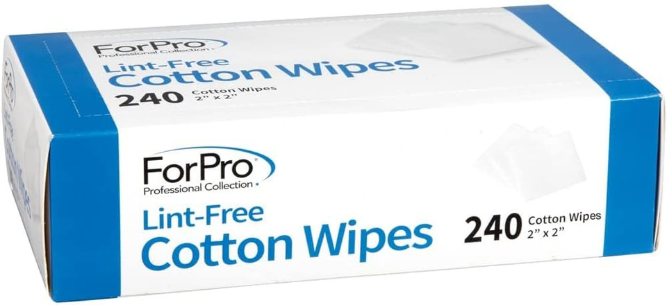 Forpro Professional Collection Lint-Free Cotton Wipes, 100% Pure Cotton Gauze, 2" X 2", White, 240-Count