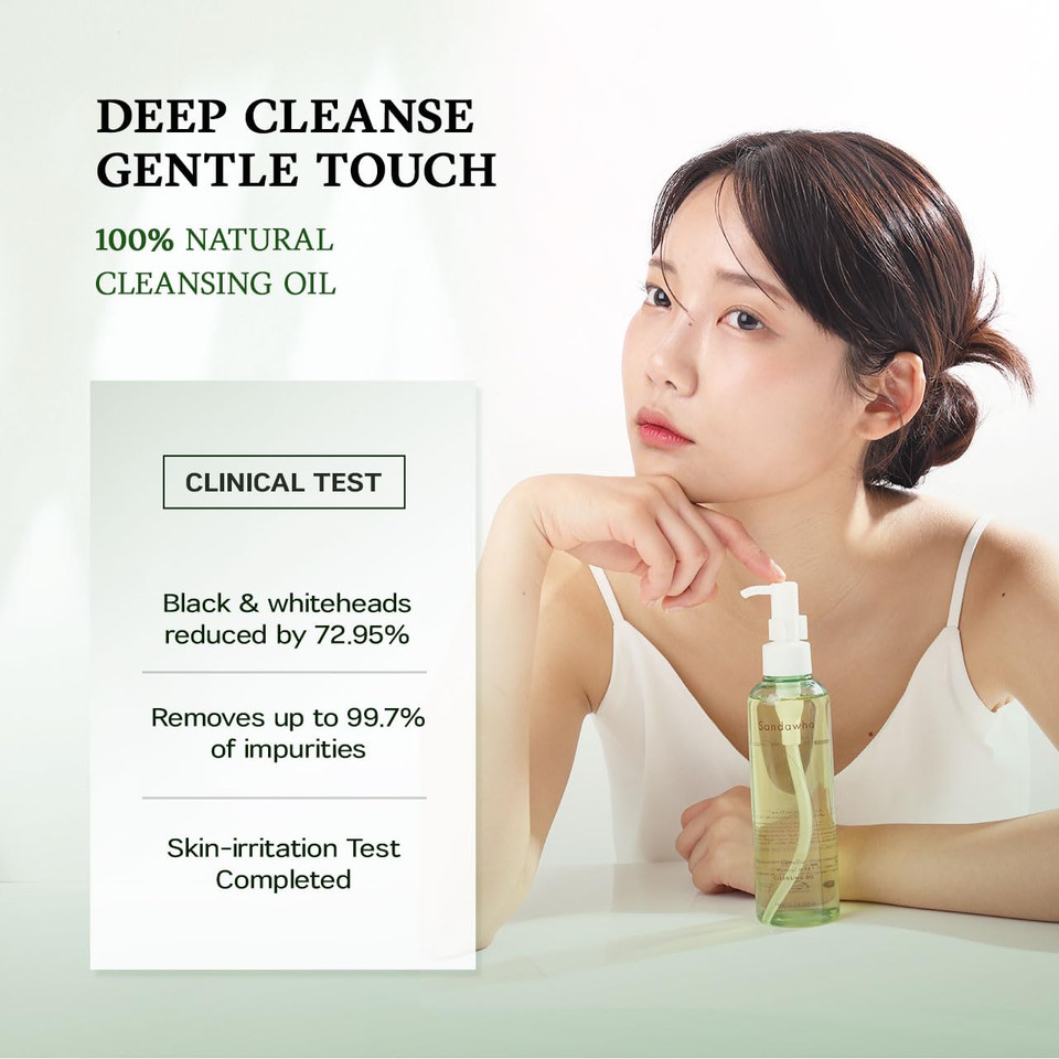Skincure Camellia Natural Mild Cleansing Oil - Korean Skincare Deep Makeup Remover & Pore Cleanser For Blackheads And Sebum With 8 Plant Oils, Ideal For Sensitive Skin, 6.76 Fl. Oz