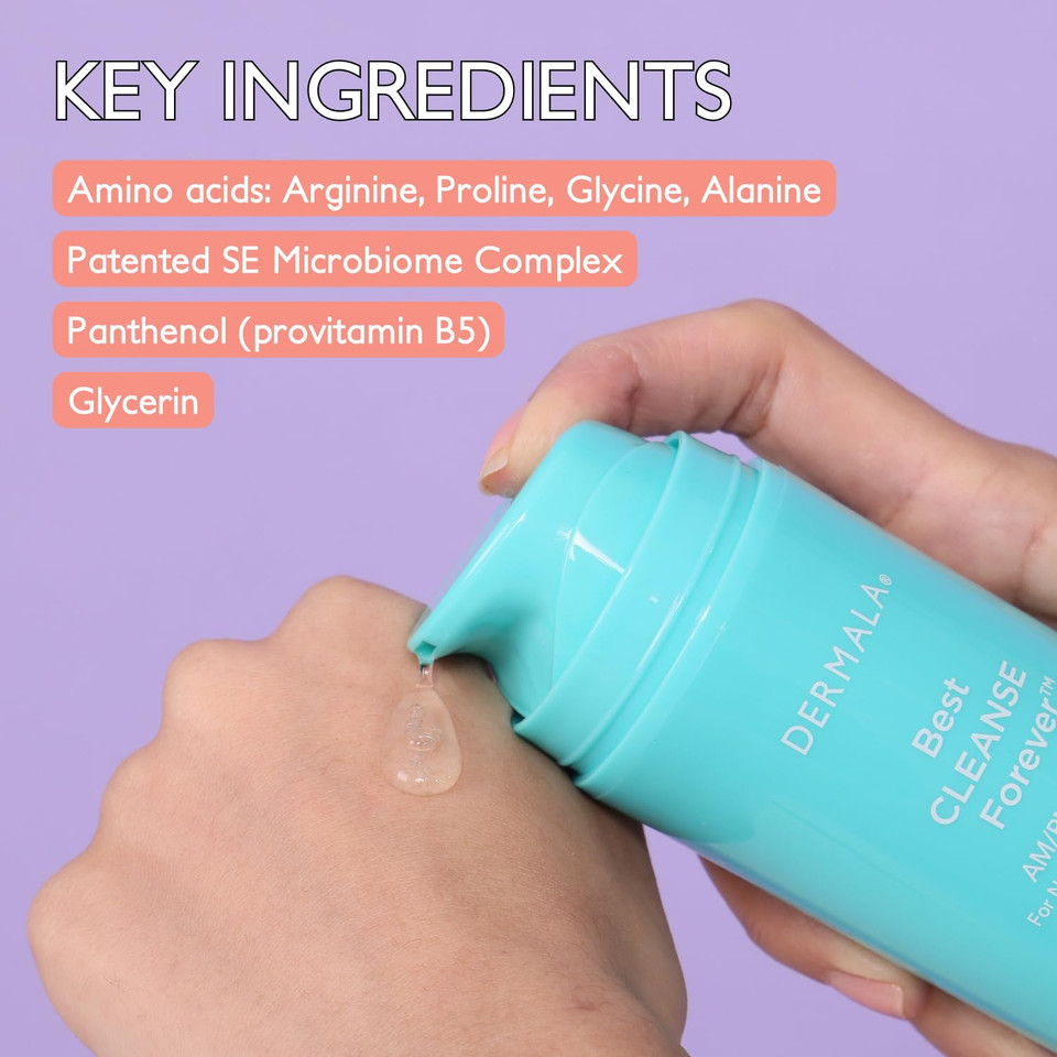 Fobo Cleanse With Benefits, Am/Pm Cleanser By Dermala - Natural, Gentle, Ph Balanced Cleanser For Acne-Prone, Pimple-Free Skin