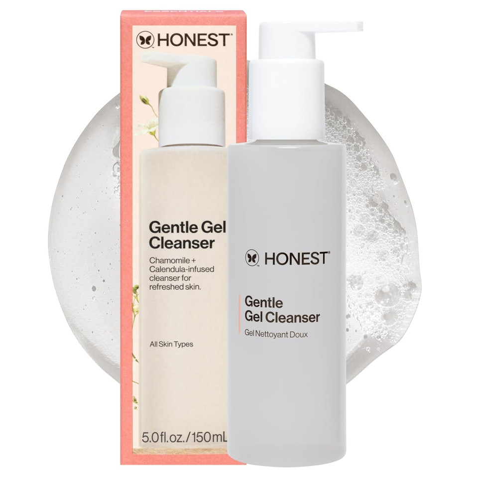 Honest Beauty Mini Gentle Gel Daily Face Cleanser | Calms, Refreshes, + Hydrates | Vegan + Safe For Sensitive Skin | Travel Size, 1.5 Fl Oz