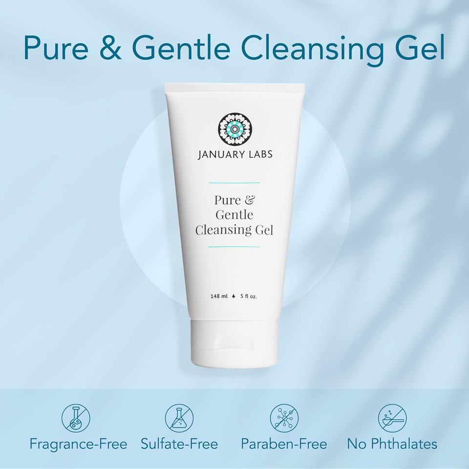 Pure & Gentle Face Cleanser Gel, Face Wash For All Skin Types, Dry Skin, Sensitive, Acne Prone Skin, Skin Care Essential, 5 Oz