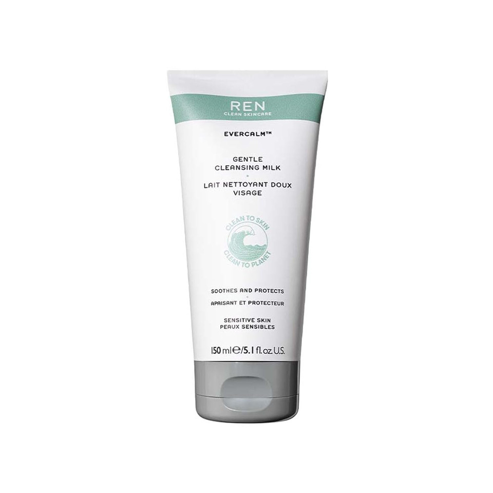 Ren Clean Skincare - Evercalm Daily Facial Cleanser - Gentle Cleansing Milk Hydrates & Protects Sensitive Skin Without Overdrying - Makeup Remover, Unclogs Pores, 5.1 Fl Oz