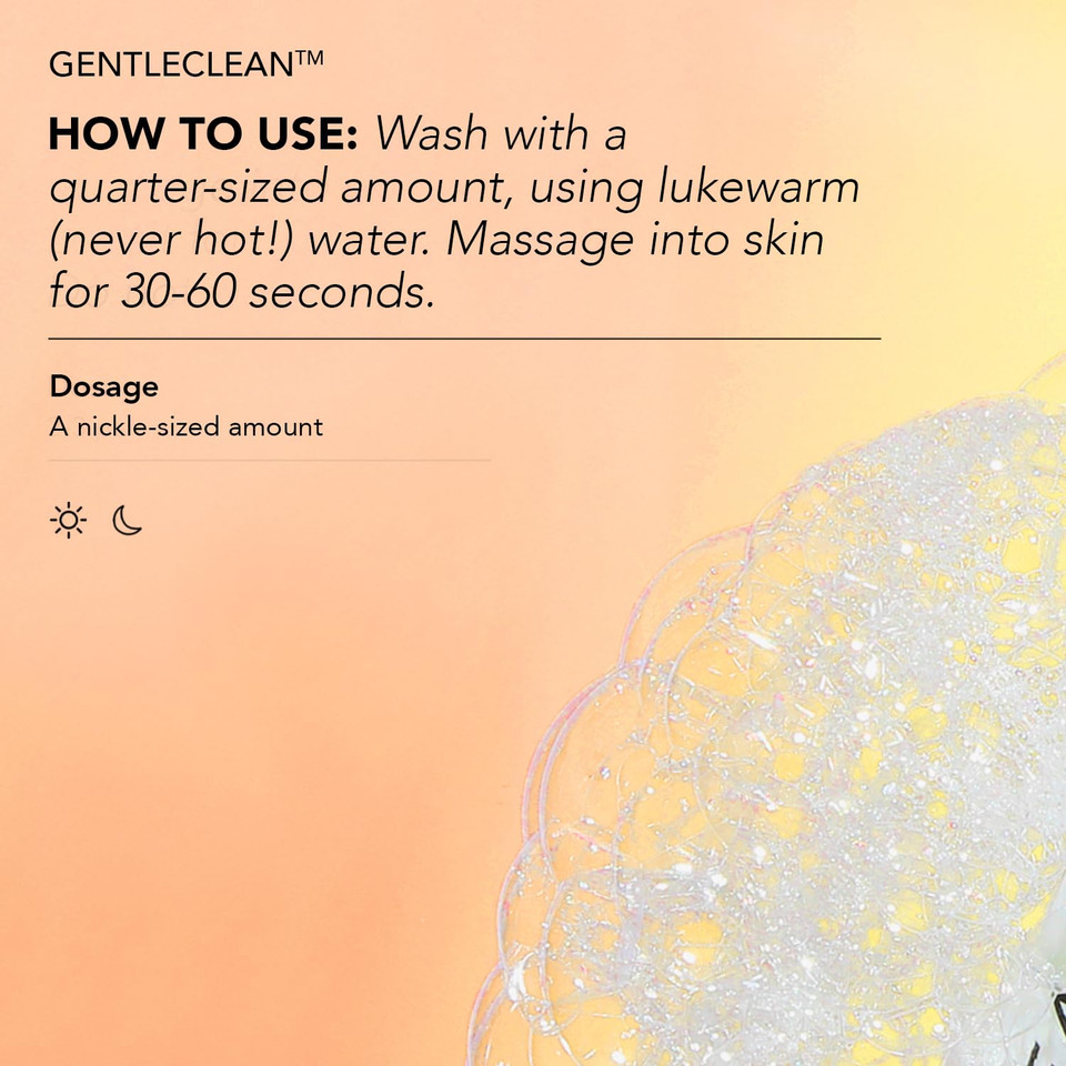 Clearstem - Gentleclean Vitamin C Infused Calming Wash - Facial Cleanser, Makeup Remover - Goldenseal + Green Tea - Facial Skin Care Products - Vegan, Gluten Free, Cruelty Free - 6 Fl Oz / 207Ml